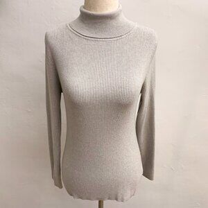 Express Ribbed Gray Turtleneck Size Large